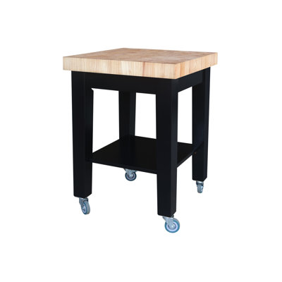 Cuthbert Kitchen Cart with Butcher Block Top