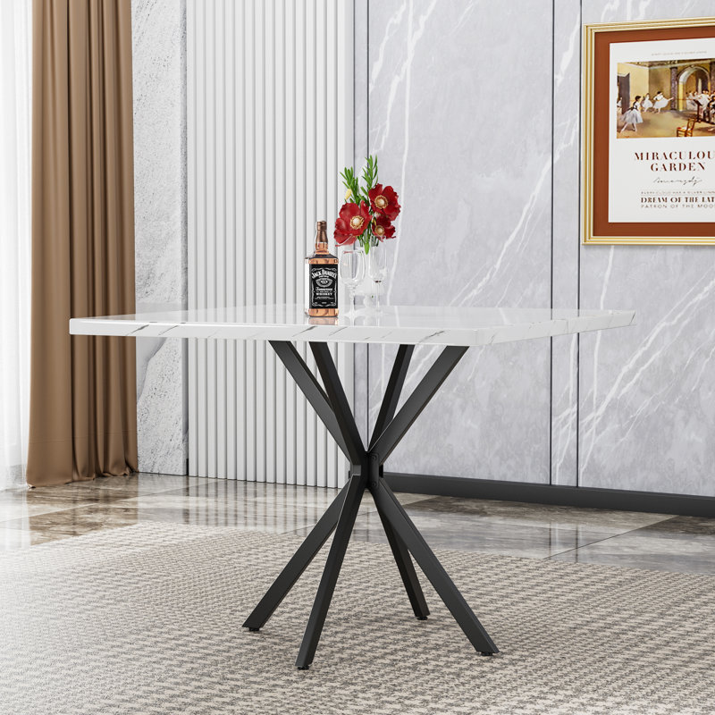 Table de salle à manger carrée, table de salle à manger carrée moderne pour 4 à 6 personnes, table basse pour la salle à manger de cuisine, bureau, espace