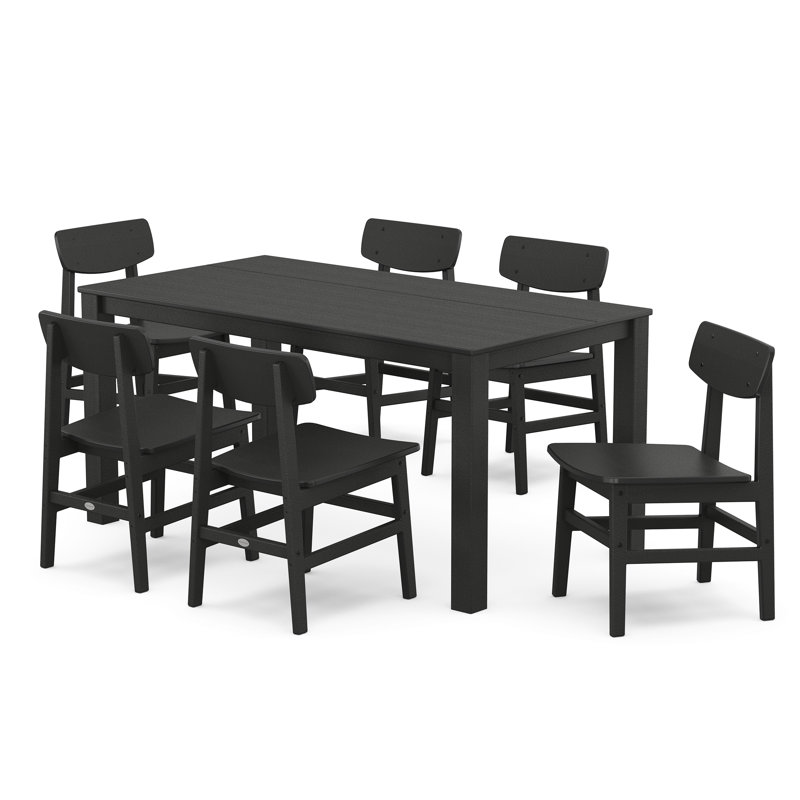 Ensemble de salle à manger 7 pièces Modern Studio Urban Chair, Noir, noir, noir, noir