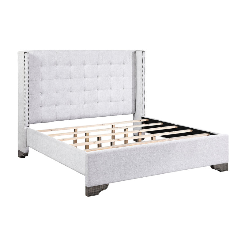 Dunagan Upholstered Wingback Bed