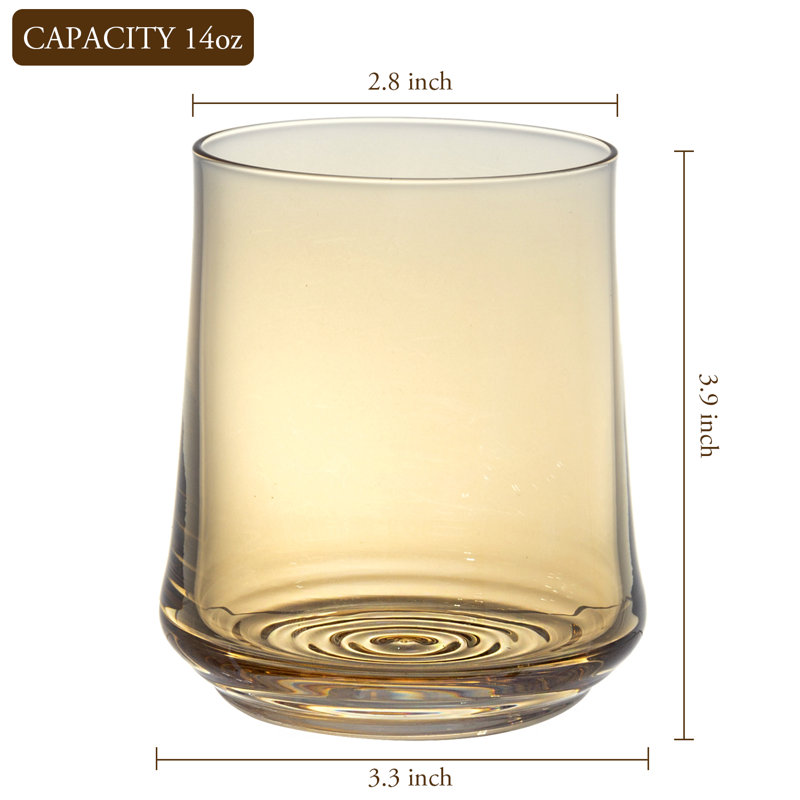 4 Piece 414ml Whiskey Glass Set