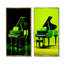 Green Pop Art Piano - ensemble de 2 reproductions d'art mural-291677900-291677902