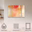 Ensemble de 3 panneaux muraux - Mila Apperlo «Orange 789», art mural sur toile pour le salon, la chambre à coucher ou le bureau 