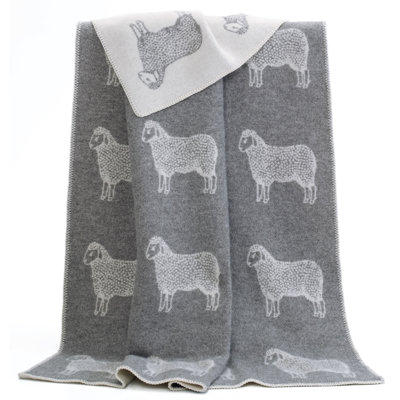 Grey Sheep Wool Blanket