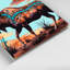 «Southwestern Animals Moose 40», art mural sur toile bleue-718720331