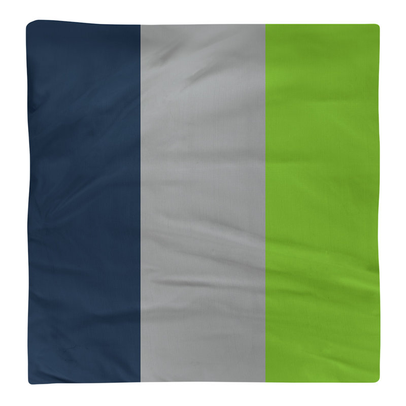 Striped Square Napkin, 22" W x 22" L, Midnight Blue/Moonlight Grey/Aurora Green, Polyester