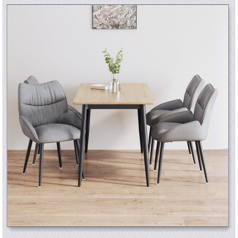Ensemble de table de salle à manger moderne et minimaliste en bois 4 pièces avec table de salle à manger, table de salle à manger élégante, robuste et durable, facile à assembler
