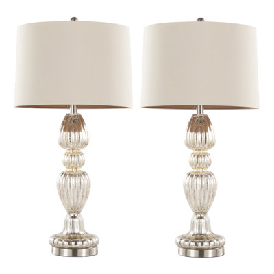 Ensemble de 2 lampes de table contemporaines en verre Spade