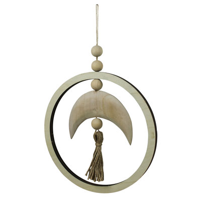 Wood Crescent Moon Wall Hanging 