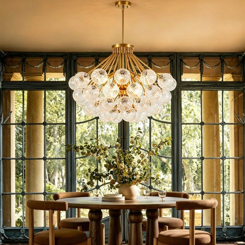 Lustre en verre gradué à 15 lumières Addison, 15 lumières