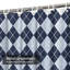 Argyle Blue Checkered Classic Fabric Navy Shower Curtain with 12 Hooks-860418201