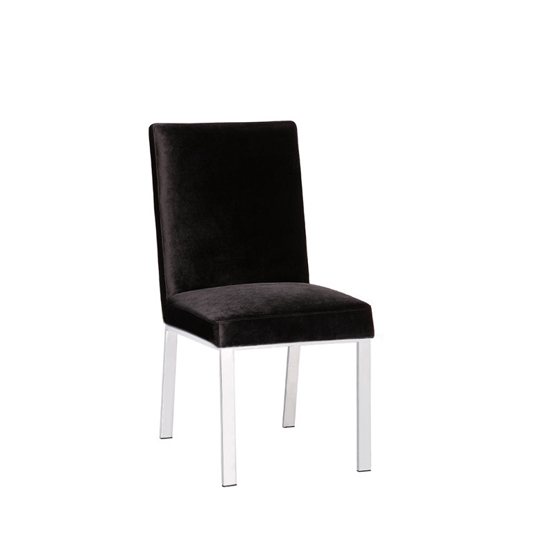 Chaise de salle à manger rembourrée Abeale, Noir