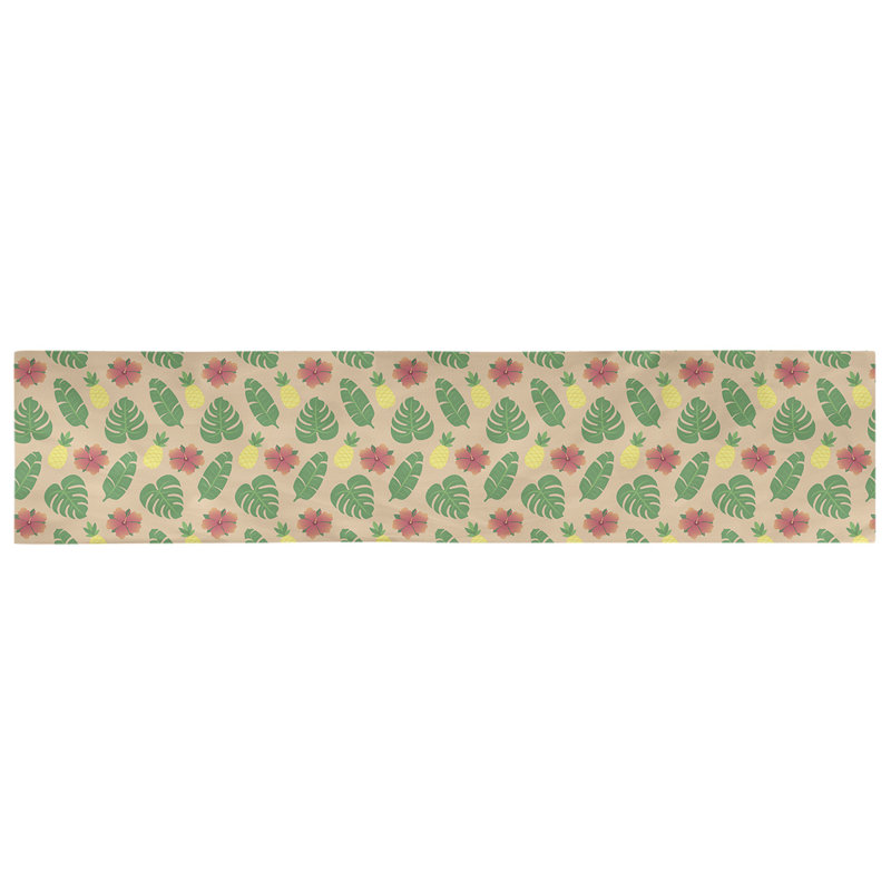 Chemin de table tropical Avicia, 91,5 po x 17,5 po, Orange / Vert, Polyester