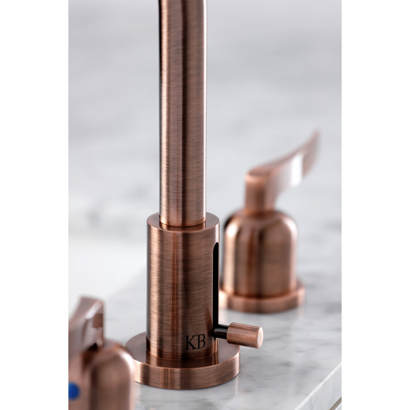 Centurion Widespread Bathroom Faucet with Drain Assembly, Antique Copper
