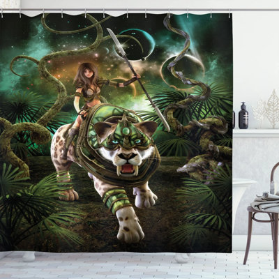 Fantasy Shower Curtain with Hooks Included