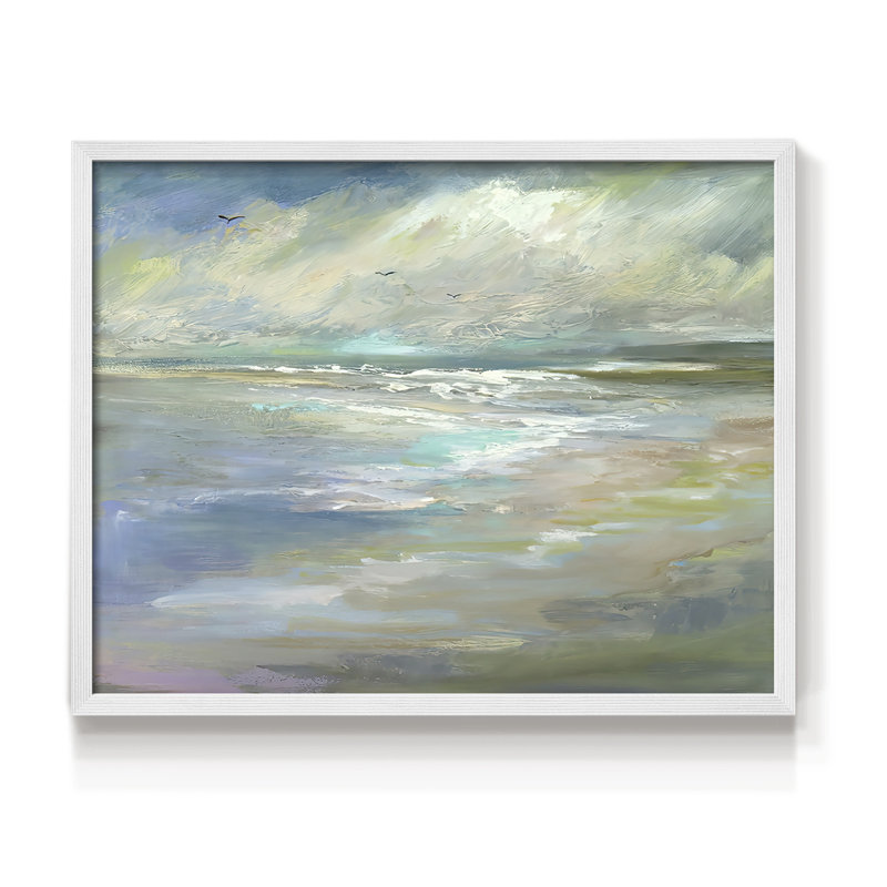 «Beach Light I», reproduction encadrée, H 8 po x l 10 po, Blanc