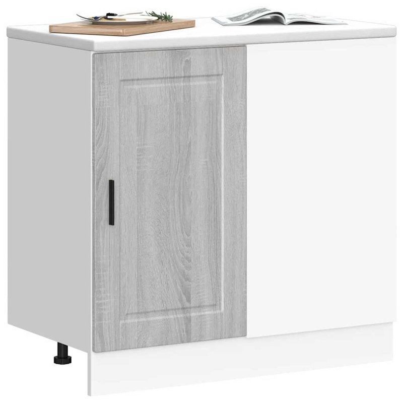 vidaXL Kitchen Base Cabinet Engineered wood Medium Adjustable Feet, gray sonoma