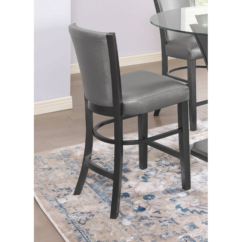 Chaise de salle à manger rembourrée 2 pièces Glam, Gris