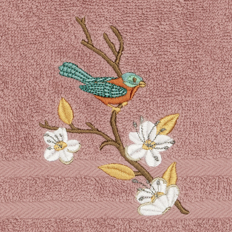Spring Time Turkish Cotton Midweight Hand Towel, Tea Rose