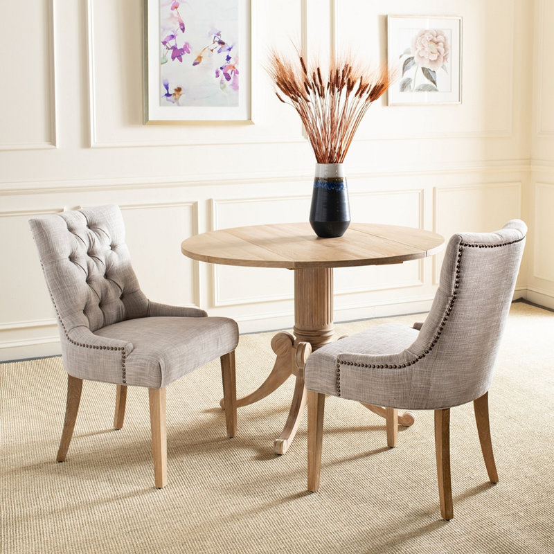 Denholme Pine Solid Wood Solid Wood Top Pedestal Dining Set, Gray Wash