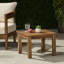 Table d'appoint en bois à lattes élégantes, style minimaliste, 49 x 49 x 39 cm, marron, assemblage requis (plateau inclus), dimensions : 49 x 38 cm (L x P x H).
