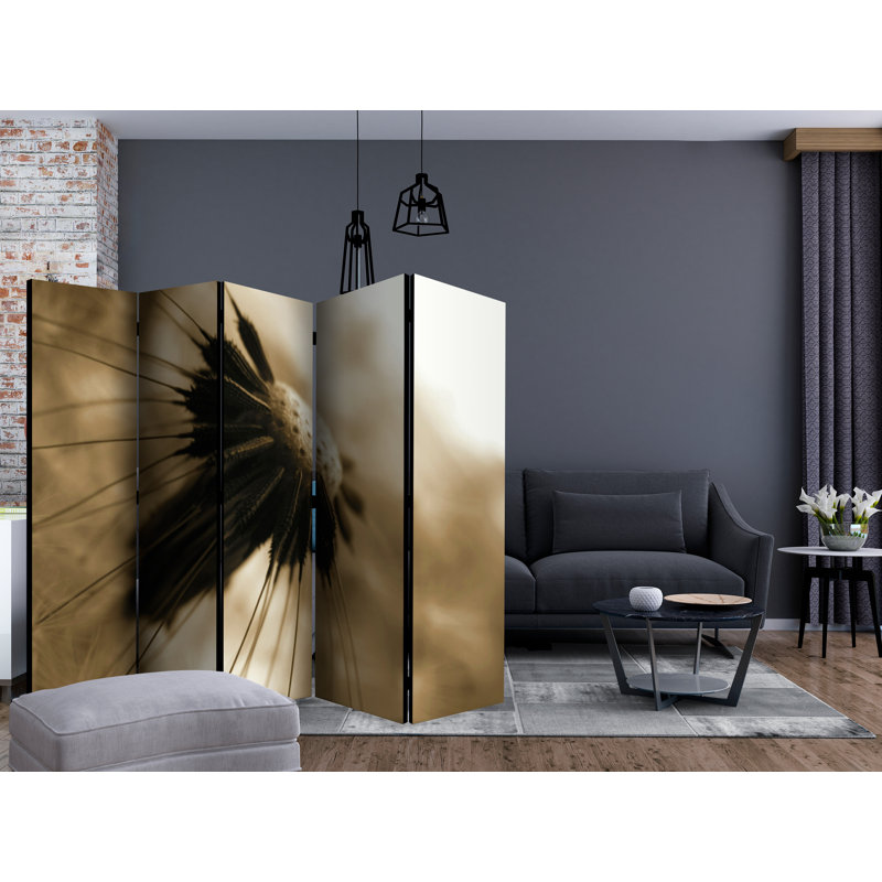 Hayg 225cm W x 172cm H 5 - Panel Solid Wood Folding Room Divider