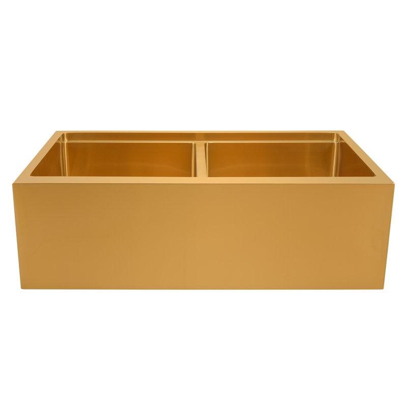 Évier de cuisine 36 po x L 22 po x 22 po à double cuve en acier inoxydable 304 de calibre 16 avec accessoires