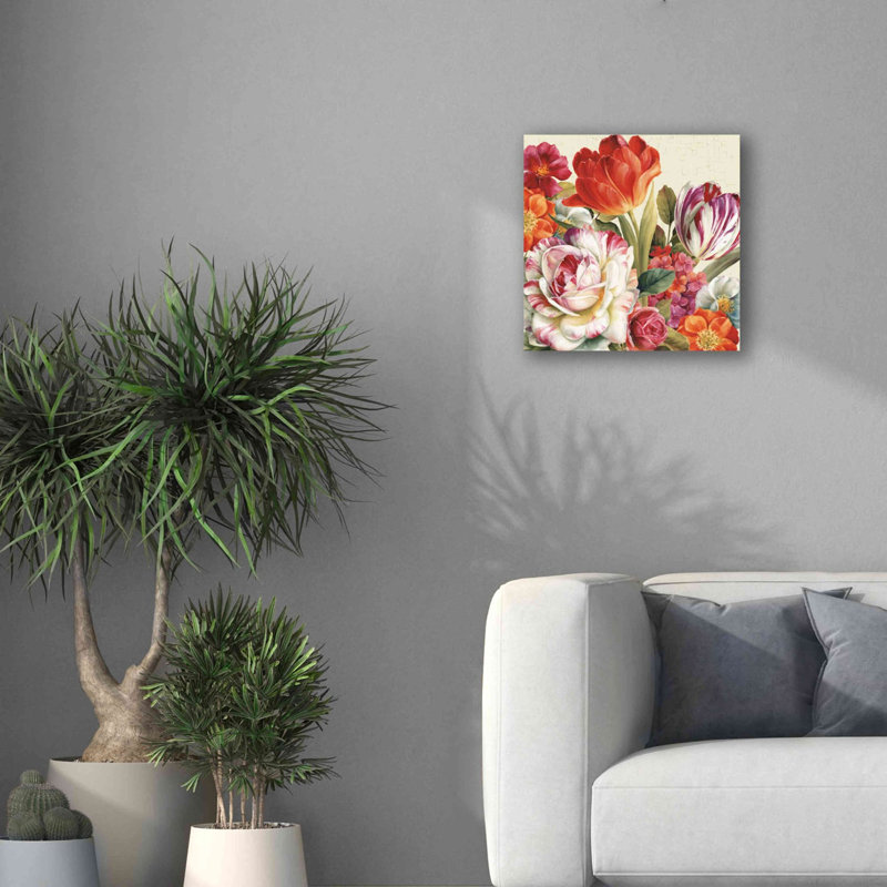 «Garden View Tossed» par Lisa Audit, art mural sur toile, H 18 po x l 18 po x P 0,5 po