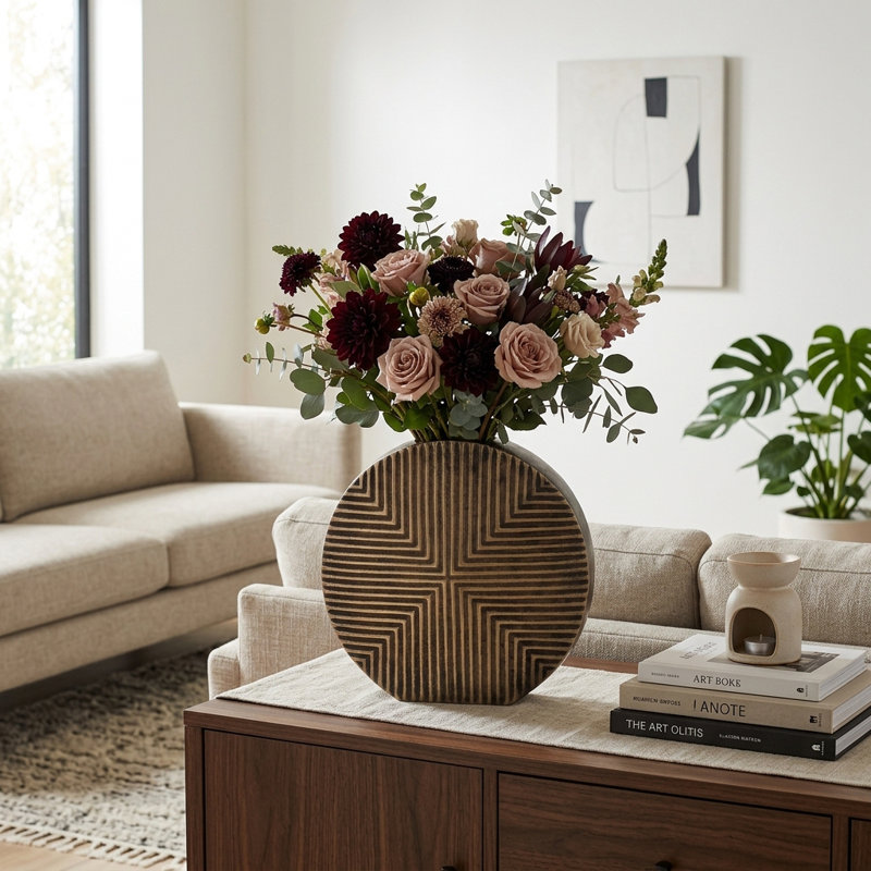Vase en métal et aluminium Parizoda, H 13 po x l 14 po x P 3 po