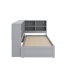 Lit de jour en L avec lit gigogne escamotable, USB et DEL, lit de jour allongé avec tiroirs de rangement, armoires de rangement-1840174246