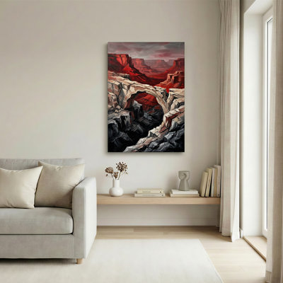 Art mural sur toile crème crème sur un canyon rouge