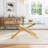 Merell 79'' Glass Top Metal Base Dining Table-1892078483