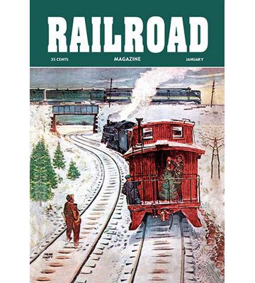 « ferr magazine : décembre trains, 1951 », affiche rétro