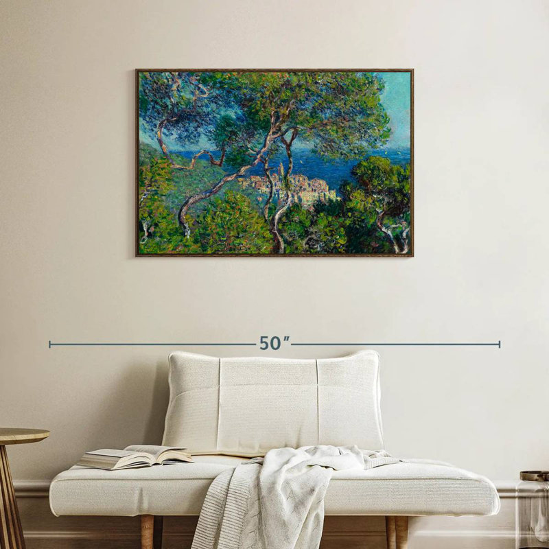 Bordviera 1884, 37 po x 25 po, Cadre flottant en noyer