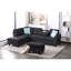 Canapé modulaire en forme de L 3 pièces pour marathons de cinéma, 4 places, siège central escamotable avec porte-gobelets, deux coussins décoratifs assortis et rangement intérieur assorti, structure en bois massif et en bois d'ingénierie-1812516077
