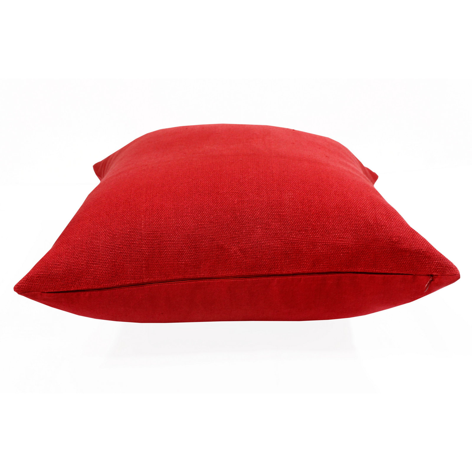 Linen Throw Square Pillow, Red, Polyester