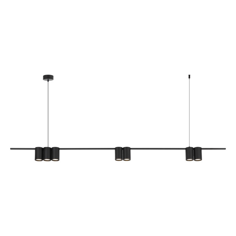 Genesis 7 - Light Kitchen Island Pendant, Black, Black