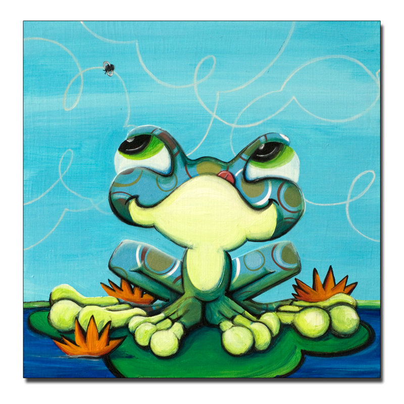 « grenouille », art sur toile, H 18 po x l 18 po x P 2 po