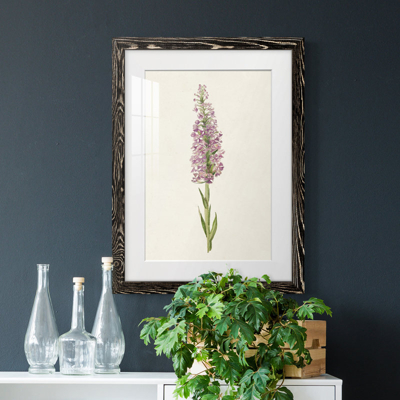 Mauve Garden Flowers I - peinture encadrée, H 38 po x l 28 po x P 1 po, Cadre noir