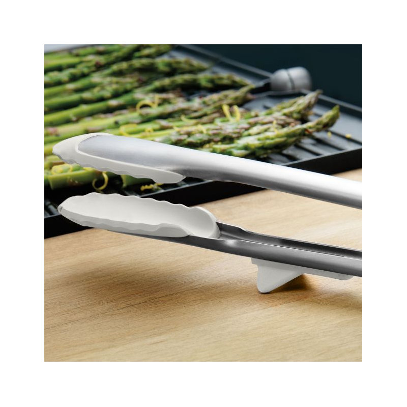 Silicone Tip Top Tongs - Light Aqua, White