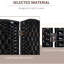 Cloison d'intimité de 6 pi de hauteur tissée noire. Créez facilement. 6 panneaux tendance. Charnières pratiques pour une installation rapide. Écran portable et mobile - noir. Idéal pour les petits espaces. Positionnement flexible.