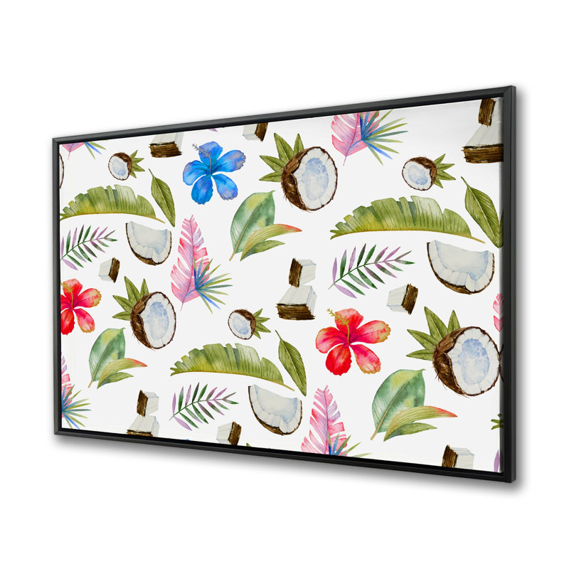 Motif tropical - motif floral botanique encadré