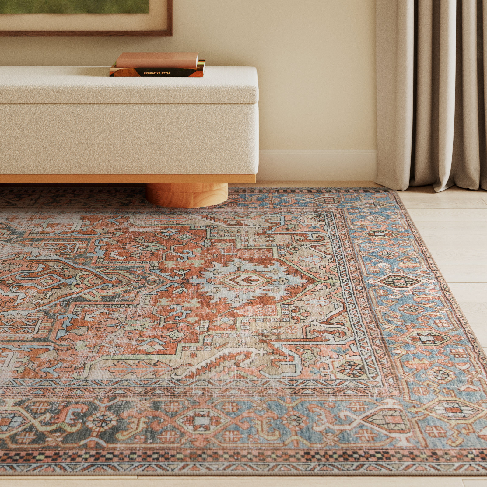 Skye Terracotta Oriental Rug, Rectangle 7'6" x 9'6"