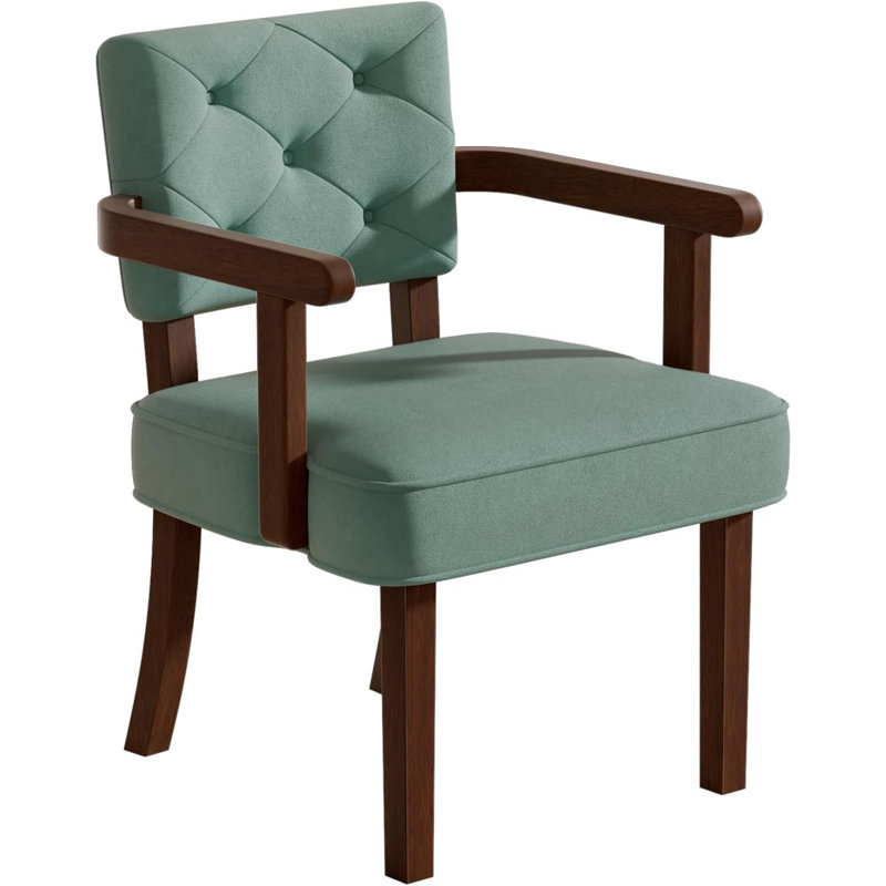 19" High Plush Upholstered Solid Wood Lounge Chair for Living Room, Bedroom and Study - Comfortable Contemporary Style Furniture