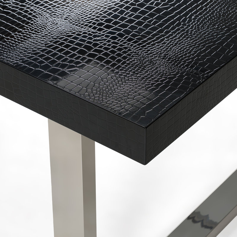 Breta Extendable Crocodile Lacquer Base Dining Table