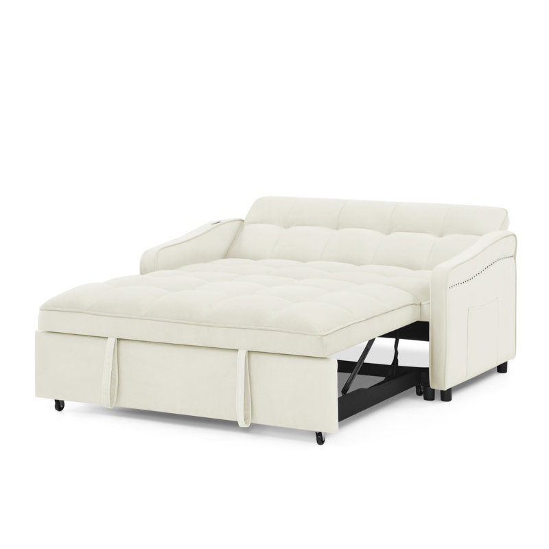 Canapé-lit avec lit escamotable Boneless Loveseats, Beige