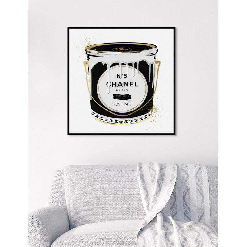 " Fashion Paint Noir Can ", Black Framed, 40" H x 40" W