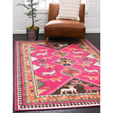 Beverley Geometric Pink/Yellow Area Rug