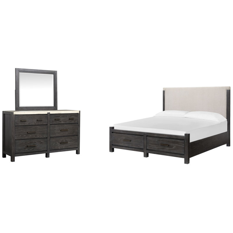 Commode avec tiroir et grand lit Wilmot, Grand