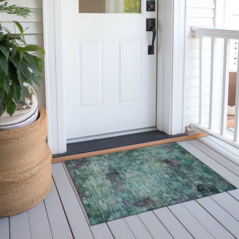 Machine Washable Indoor/Outdoor Emelia ACN2312 Abstract Rug, Rectangle 1'8" x 2'6"